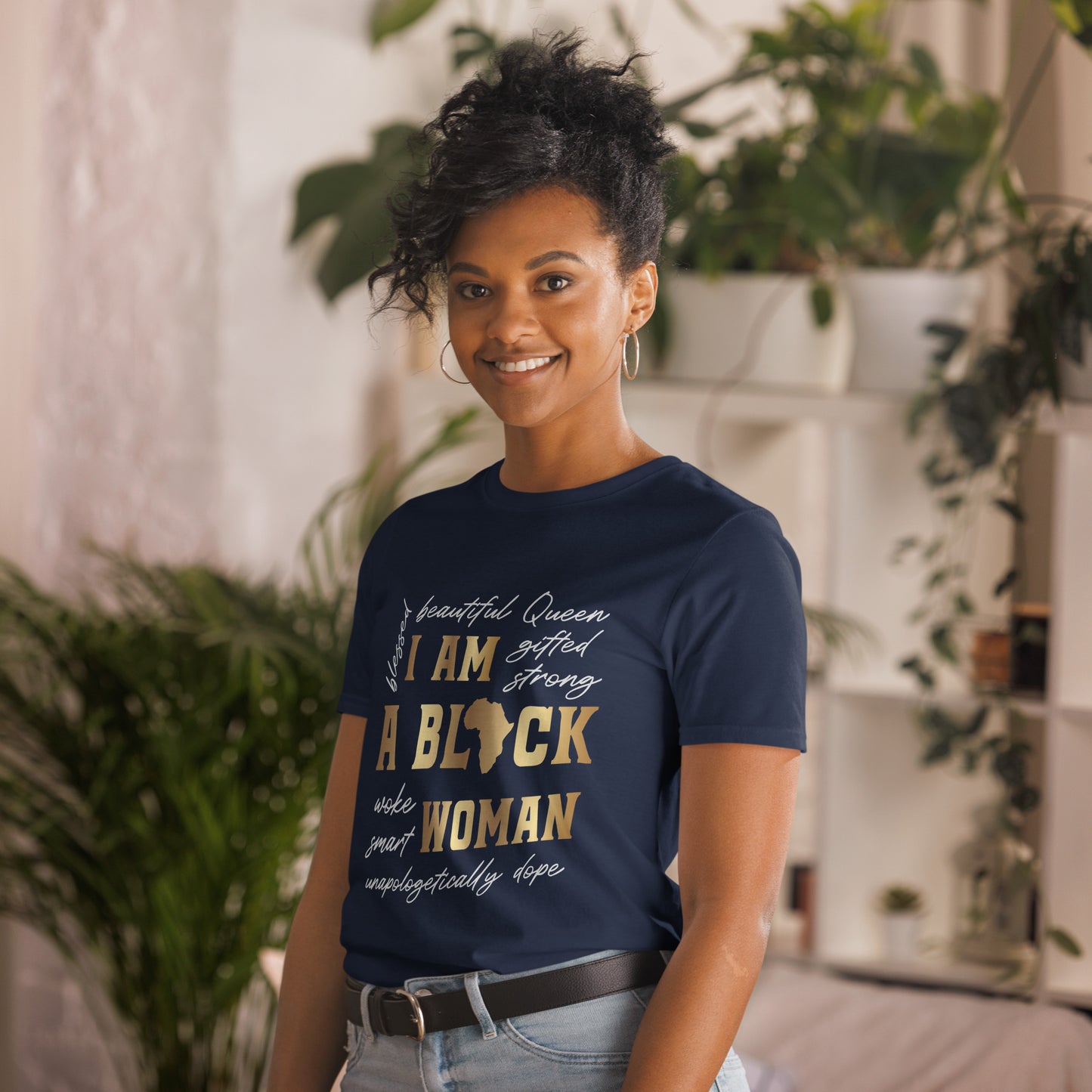 I Am Black Women Gildan Short-Sleeve Unisex T-Shirt